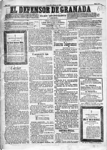 'El Defensor de Granada  : diario político independiente' - Año XIII Número 4761 1ª ed. - 1892 Marzo 28
