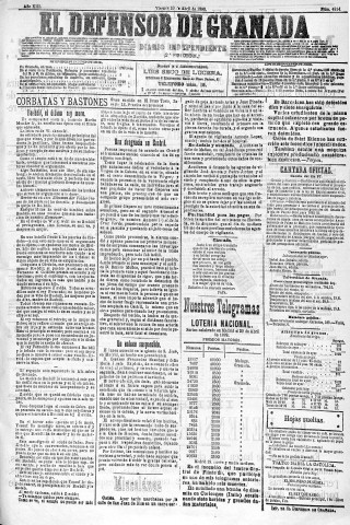 'El Defensor de Granada  : diario político independiente' - Año XIII Número 4814 2ª ed. - 1892 Abril 29