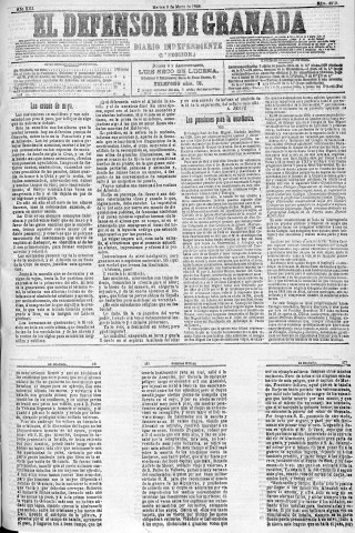 'El Defensor de Granada  : diario político independiente' - Año XIII Número 4819 1ª ed. - 1892 Mayo 03