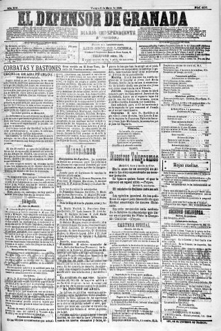 'El Defensor de Granada  : diario político independiente' - Año XIII Número 4826 2ª ed. - 1892 Mayo 06