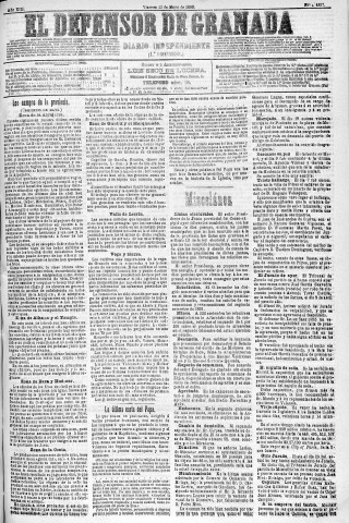 'El Defensor de Granada  : diario político independiente' - Año XIII Número 4837 1ª ed. - 1892 Mayo 13