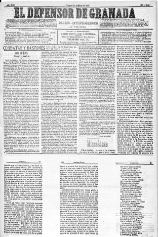 'El Defensor de Granada  : diario político independiente' - Año XIII Número 4849 1ª ed. - 1892 Mayo 20