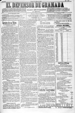 'El Defensor de Granada  : diario político independiente' - Año XIII Número 4849 2ª ed. - 1892 Mayo 20