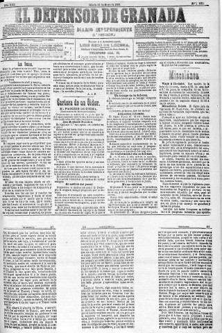 'El Defensor de Granada  : diario político independiente' - Año XIII Número 4851 1ª ed. - 1892 Mayo 21