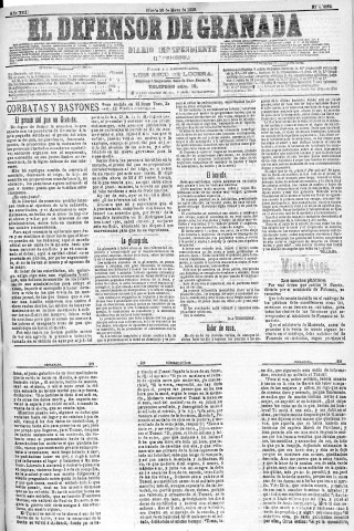 'El Defensor de Granada  : diario político independiente' - Año XIII Número 4862 1ª ed. - 1892 Mayo 28