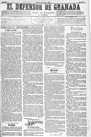 'El Defensor de Granada  : diario político independiente' - Año XIII Número 4902 1ª ed. - 1892 Junio 22