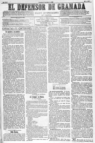 'El Defensor de Granada  : diario político independiente' - Año XIII Número 4909 1ª ed. - 1892 Junio 26