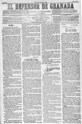 'El Defensor de Granada  : diario político independiente' - Año XIII Número 4913 1ª ed. - 1892 Junio 29