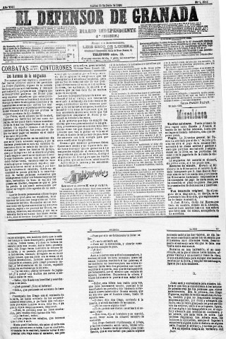 'El Defensor de Granada  : diario político independiente' - Año XIII Número 4914 1ª ed. - 1892 Junio 30
