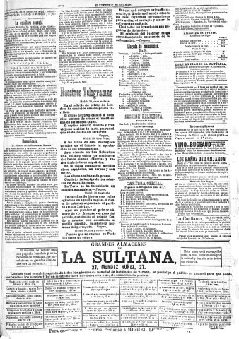'El Defensor de Granada  : diario político independiente' - Año XIII Número 4916 1ª ed. - 1892 Julio 01