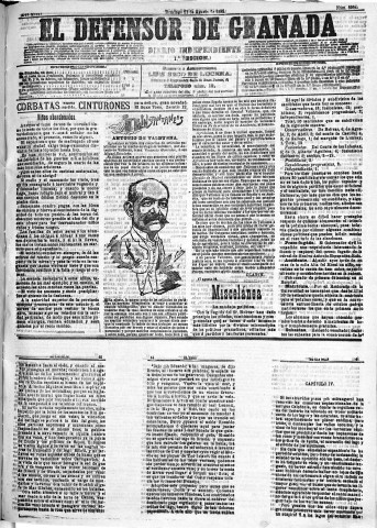 'El Defensor de Granada  : diario político independiente' - Año XIII Número 5004 1ª ed. - 1892 Agosto 21