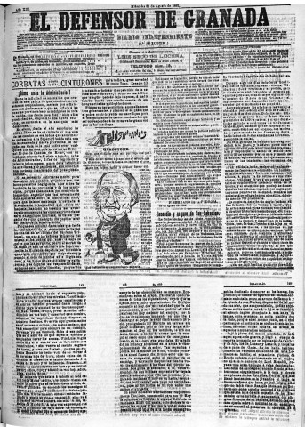 'El Defensor de Granada  : diario político independiente' - Año XIII Número 5017 1ª ed. - 1892 Agosto 31