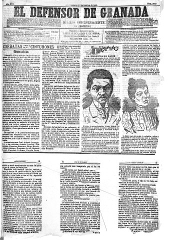 'El Defensor de Granada  : diario político independiente' - Año XIII Número 5067 1ª ed. - 1892 Octubre 01