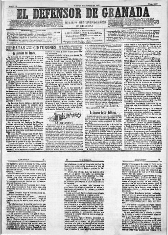 'El Defensor de Granada  : diario político independiente' - Año XIII Número 5069 2ª ed. - 1892 Octubre 02