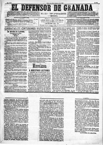 'El Defensor de Granada  : diario político independiente' - Año XIII Número 5084 1ª ed. - 1892 Octubre 12
