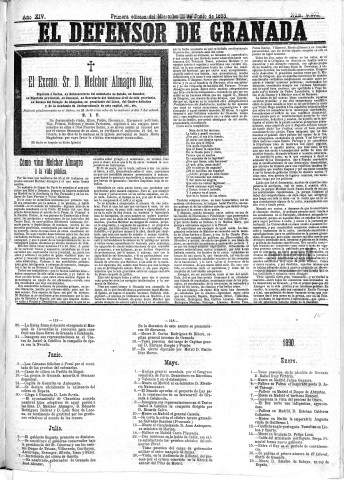 'El Defensor de Granada  : diario político independiente' - Año XIV Número 6201 1ª ed. - 1893 Junio 21