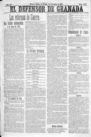 'El Defensor de Granada  : diario político independiente' - Año XIV Número 6327 1ª ed. - 1893 Septiembre 02
