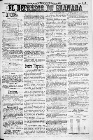 'El Defensor de Granada  : diario político independiente' - Año XIV Número 6442 2ª ed. - 1893 Noviembre 10