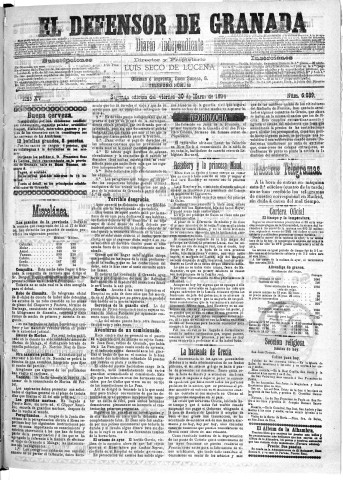 'El Defensor de Granada  : diario político independiente' - Año XV Número 6679 2ª ed. - 1894 Marzo 30