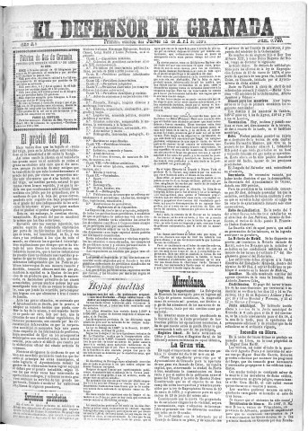 'El Defensor de Granada  : diario político independiente' - Año XV Número 6699 1ª ed. - 1894 Abril 12