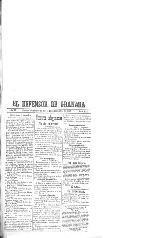 'El Defensor de Granada  : diario político independiente' - Año XV Número 7123  - 1894 Diciembre 17