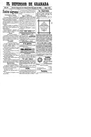 'El Defensor de Granada  : diario político independiente' - Año XV Número 7142  - 1894 Diciembre 29