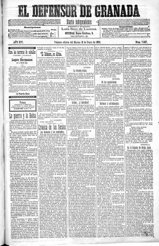 'El Defensor de Granada  : diario político independiente' - Año XVI Número 7837 1ª ed. - 1895 Junio 18