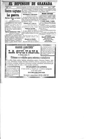 'El Defensor de Granada  : diario político independiente' - Año XVI Número 7899  - 1895 Julio 29