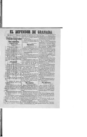 'El Defensor de Granada  : diario político independiente' - Año XVII Número 9091  - 1896 Abril 29