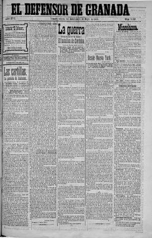'El Defensor de Granada  : diario político independiente' - Año XVII Número 9100 1ª ed. - 1896 Mayo 06