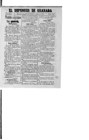 'El Defensor de Granada  : diario político independiente' - Año XVII Número 9105  - 1896 Mayo 07