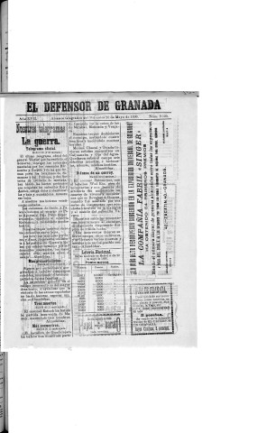'El Defensor de Granada  : diario político independiente' - Año XVII Número 9126  - 1896 Mayo 20