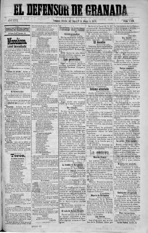 'El Defensor de Granada  : diario político independiente' - Año XVII Número 9150 1ª ed. - 1896 Junio 08