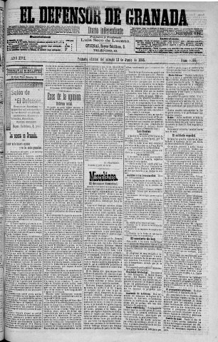 'El Defensor de Granada  : diario político independiente' - Año XVII Número 9155 1ª ed. - 1896 Junio 13
