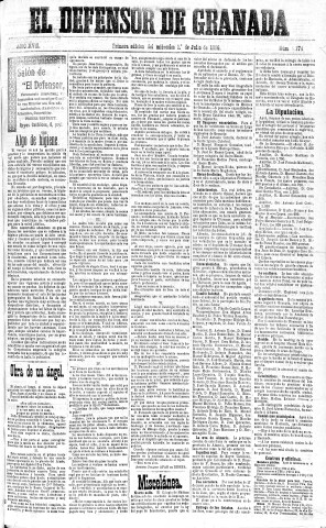 'El Defensor de Granada  : diario político independiente' - Año XVII Número 9176 1ª ed. - 1896 Julio 01