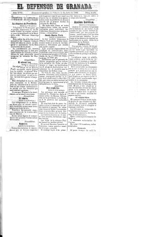 'El Defensor de Granada  : diario político independiente' - Año XVII Número 9190  - 1896 Julio 11
