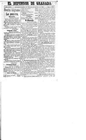 'El Defensor de Granada  : diario político independiente' - Año XVII Número 9196  - 1896 Julio 15