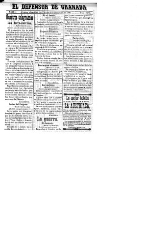 'El Defensor de Granada  : diario político independiente' - Año XVII Número 9263  - 1896 Septiembre 04