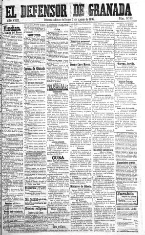 'El Defensor de Granada  : diario político independiente' - Año XVIII Número 9723 1ª ed. - 1897 Agosto 02
