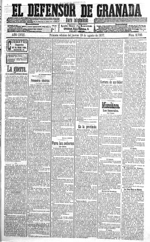 'El Defensor de Granada  : diario político independiente' - Año XVIII Número 9740 1ª ed. - 1897 Agosto 19