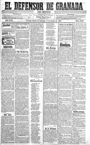 'El Defensor de Granada  : diario político independiente' - Año XVIII Número 9813 1ª ed. - 1897 Octubre 31