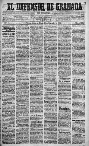 'El Defensor de Granada  : diario político independiente' - Año XIX Número 10300 1ª ed. - 1898 Noviembre 26