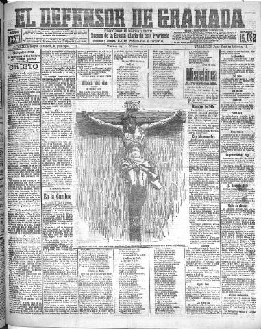 'El Defensor de Granada  : diario político independiente' - Año XXXI Número 15092  - 1910 Marzo 25