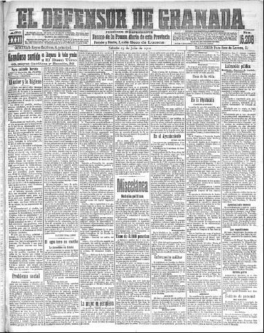 'El Defensor de Granada  : diario político independiente' - Año XXXII Número 15208  - 1910 Julio 23