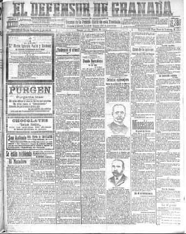 'El Defensor de Granada  : diario político independiente' - Año XXXIII Número 15387  - 1911 Marzo 30
