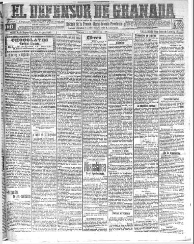 'El Defensor de Granada  : diario político independiente' - Año XXXIII Número 15388  - 1911 Marzo 31
