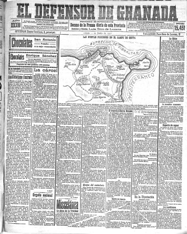 'El Defensor de Granada  : diario político independiente' - Año XXXIII Número 15451  - 1911 Junio 03