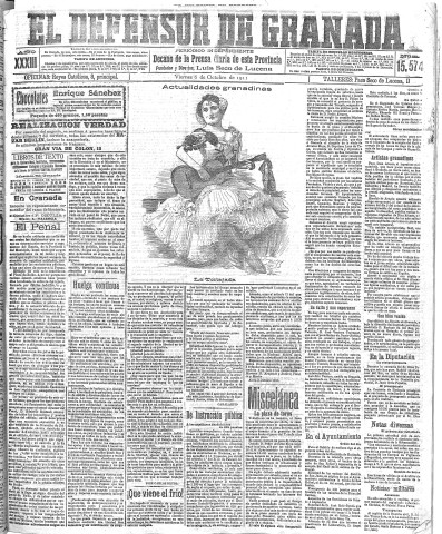 'El Defensor de Granada  : diario político independiente' - Año XXXIII Número 15574  - 1911 Octubre 06