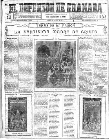 'El Defensor de Granada  : diario político independiente' - Año XLI Número 17942  - 1919 Abril 18
