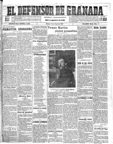 'El Defensor de Granada  : diario político independiente' - Año XLI Número 17958  - 1919 Mayo 06